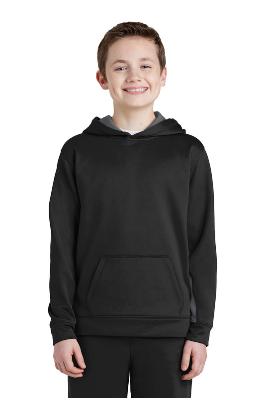 Sport-Tek Youth Sport-Wick Fleece Colorblock Hooded Pullover