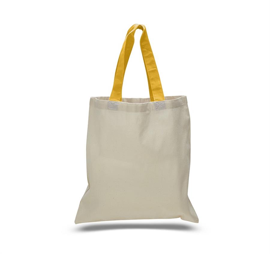 Cotton Tote Bag Natural Body w/ Color Handles - ASF Pomotions