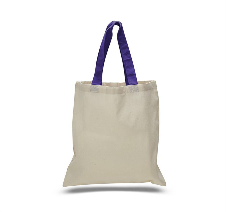 Cotton Tote Bag Natural Body w/ Color Handles - ASF Pomotions