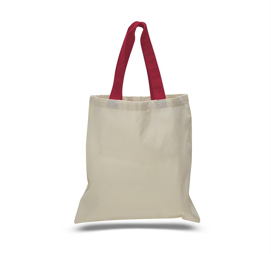 Cotton Tote Bag Natural Body w/ Color Handles - ASF Pomotions