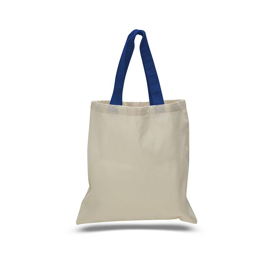 Cotton Tote Bag Natural Body w/ Color Handles - ASF Pomotions