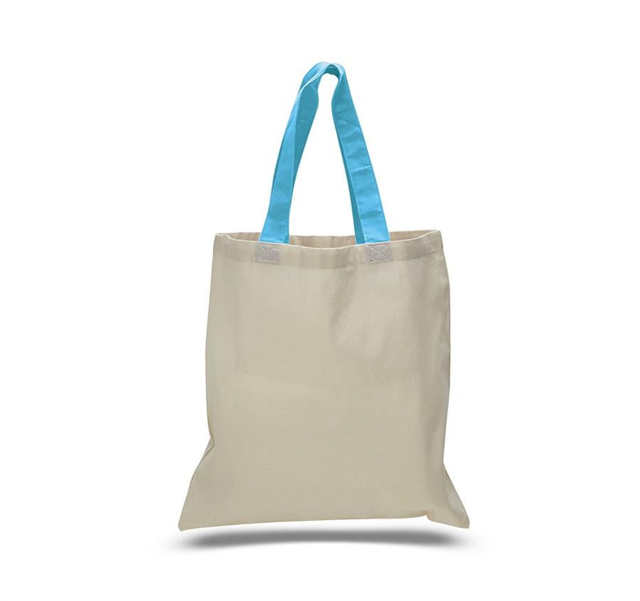 Cotton Tote Bag Natural Body w/ Color Handles - ASF Pomotions